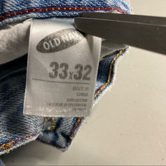 OLD NAVY Men’s Straight Light Wash Jeans, Blue, Size 33/32, 100%COTTON - Picture 7 of 10